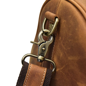 Zee Leather - Men's Crazy Horse Leather Travel Bag Cow Leather Big Travel Duffel Durable Cowhide Weekend Bag Man Genuine Leather Luggage Bag