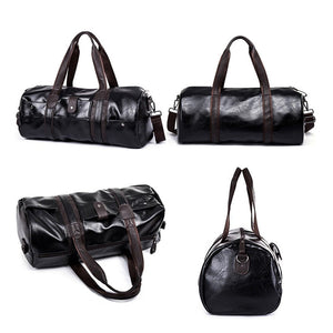 Zee Leather – Men’s Large Capacity Soft Leather Travel Bag Waterproof Training Duffle Bags Outdoor Sport Fitness Luggage Bag Suitcase
