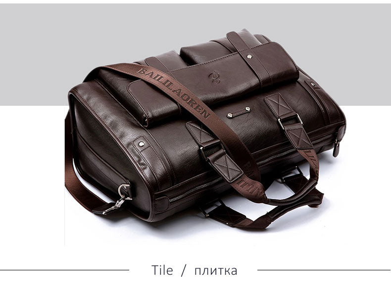 Zee Leather – Men’s Leather Black Briefcase Business Handbag Messenger Bags Male Vintage Shoulder Bag Large Laptop Travel Bags