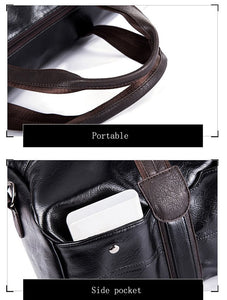 Zee Leather – Men’s Large Capacity Soft Leather Travel Bag Waterproof Training Duffle Bags Outdoor Sport Fitness Luggage Bag Suitcase