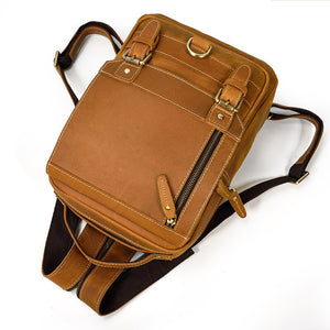 Zee Leather Genuine Leather Single Shoulder Backpack Chest Bag Dual Use Leather bags Men male travel bag outdoor cowhide bags