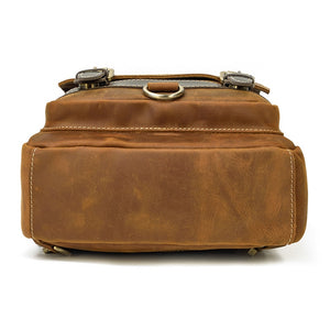 Zee Leather Genuine Leather Single Shoulder Backpack Chest Bag Dual Use Leather bags Men male travel bag outdoor cowhide bags