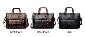 Zee Leather – Men’s Leather Black Briefcase Business Handbag Messenger Bags Male Vintage Shoulder Bag Large Laptop Travel Bags
