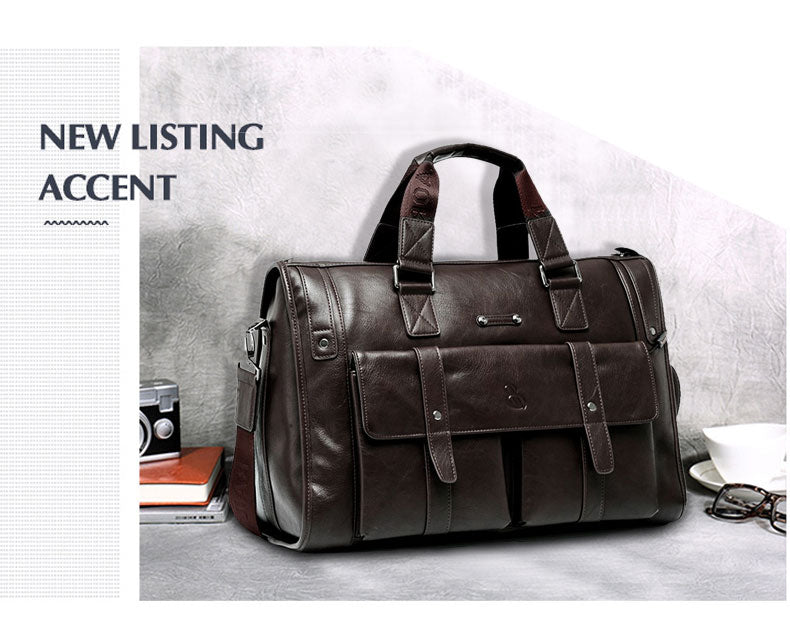 Zee Leather – Men’s Leather Black Briefcase Business Handbag Messenger Bags Male Vintage Shoulder Bag Large Laptop Travel Bags