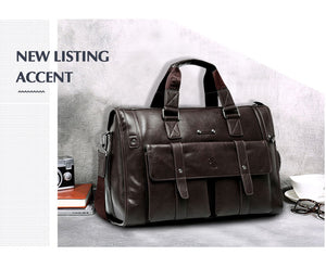 Zee Leather – Men’s Leather Black Briefcase Business Handbag Messenger Bags Male Vintage Shoulder Bag Large Laptop Travel Bags