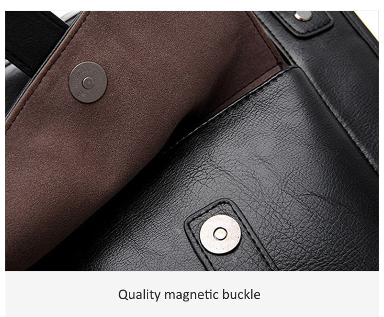 Zee Leather – Men’s Leather Black Briefcase Business Handbag Messenger Bags Male Vintage Shoulder Bag Large Laptop Travel Bags