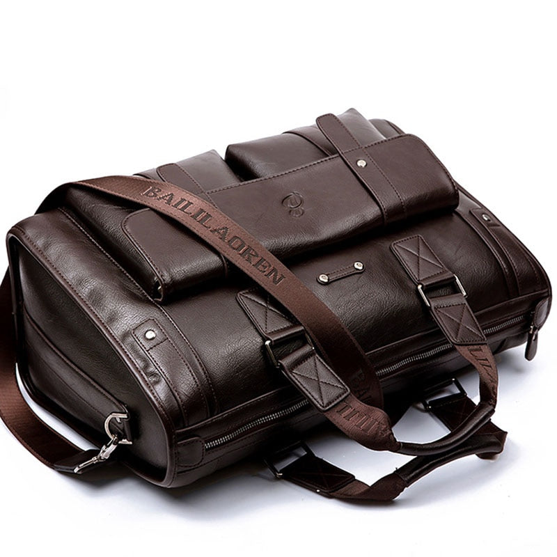 Zee Leather – Men’s Leather Black Briefcase Business Handbag Messenger Bags Male Vintage Shoulder Bag Large Laptop Travel Bags