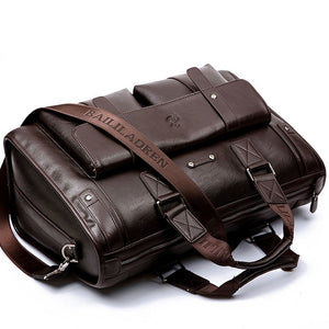 Zee Leather – Men’s Leather Black Briefcase Business Handbag Messenger Bags Male Vintage Shoulder Bag Large Laptop Travel Bags
