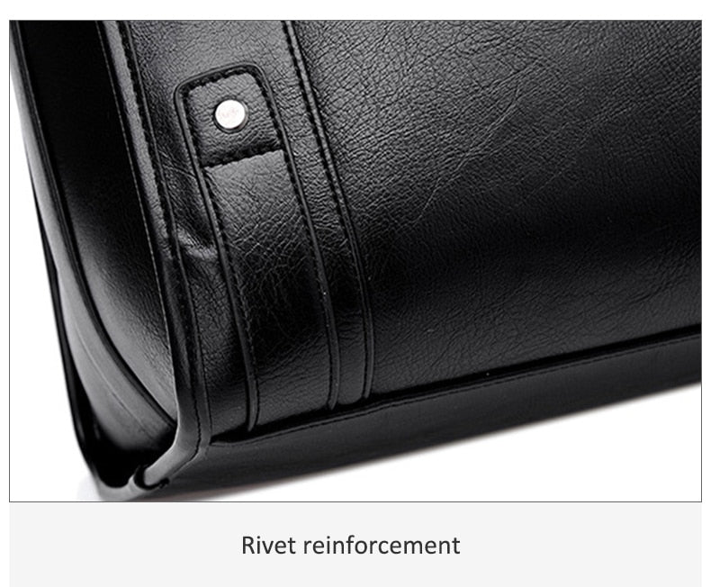 Zee Leather – Men’s Leather Black Briefcase Business Handbag Messenger Bags Male Vintage Shoulder Bag Large Laptop Travel Bags