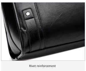 Zee Leather – Men’s Leather Black Briefcase Business Handbag Messenger Bags Male Vintage Shoulder Bag Large Laptop Travel Bags