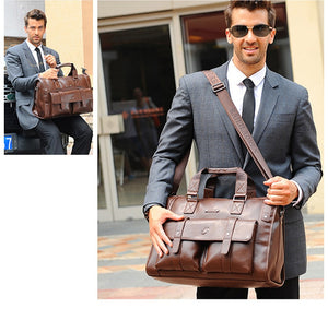 Zee Leather – Men’s Leather Black Briefcase Business Handbag Messenger Bags Male Vintage Shoulder Bag Large Laptop Travel Bags
