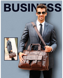 Zee Leather – Men’s Leather Black Briefcase Business Handbag Messenger Bags Male Vintage Shoulder Bag Large Laptop Travel Bags