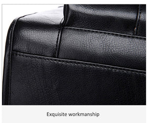 Zee Leather – Men’s Leather Black Briefcase Business Handbag Messenger Bags Male Vintage Shoulder Bag Large Laptop Travel Bags