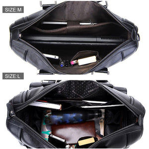 Zee Leather – Men’s Leather Black Briefcase Business Handbag Messenger Bags Male Vintage Shoulder Bag Large Laptop Travel Bags