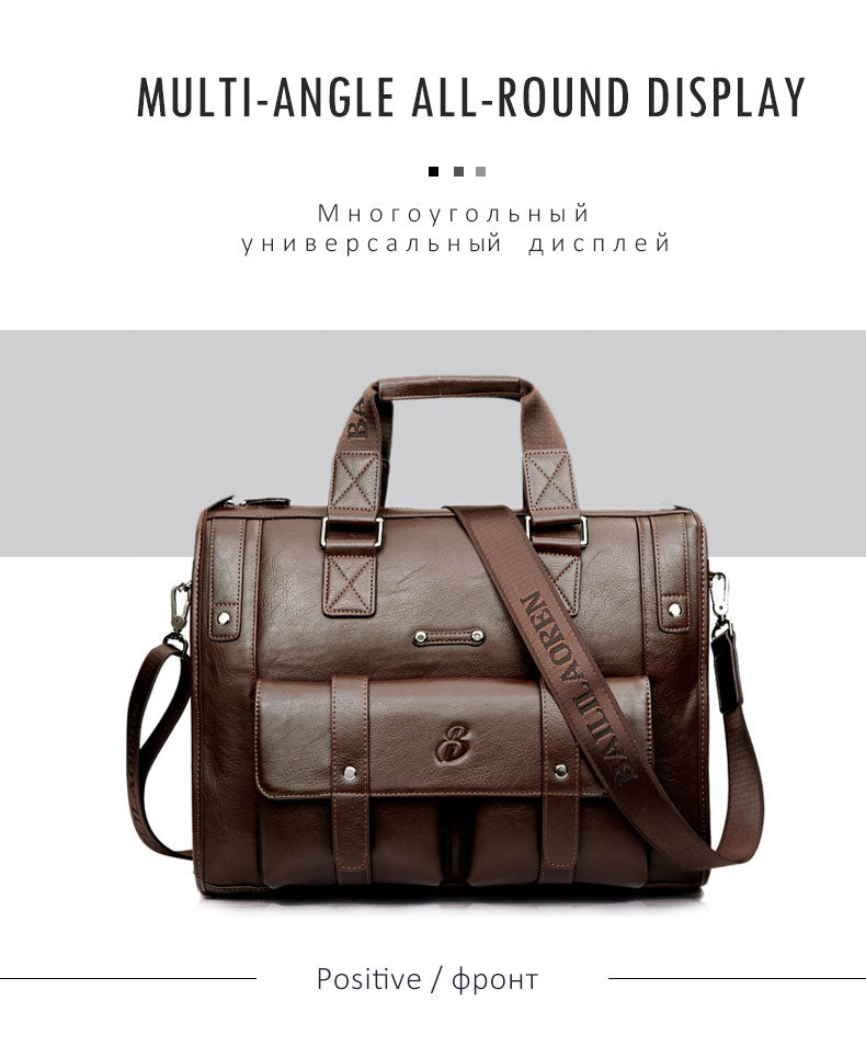 Zee Leather – Men’s Leather Black Briefcase Business Handbag Messenger Bags Male Vintage Shoulder Bag Large Laptop Travel Bags