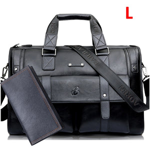 Zee Leather – Men’s Leather Black Briefcase Business Handbag Messenger Bags Male Vintage Shoulder Bag Large Laptop Travel Bags