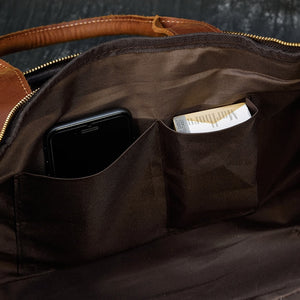 Zee Leather Men's Travel Bag With Shoe Pocket 20 inch Big Capacity Vintage Crazy Horse Leather Weekend luggage Messenger Bag