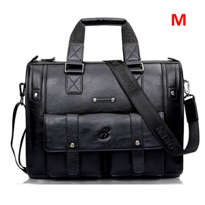 Zee Leather – Men’s Leather Black Briefcase Business Handbag Messenger Bags Male Vintage Shoulder Bag Large Laptop Travel Bags