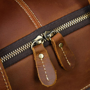 Zee Leather Men's Travel Bag With Shoe Pocket 20 inch Big Capacity Vintage Crazy Horse Leather Weekend luggage Messenger Bag