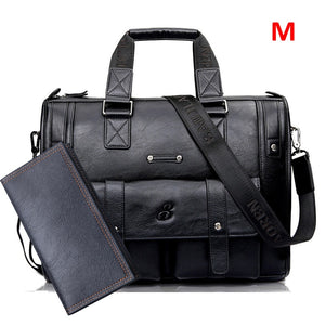 Zee Leather – Men’s Leather Black Briefcase Business Handbag Messenger Bags Male Vintage Shoulder Bag Large Laptop Travel Bags