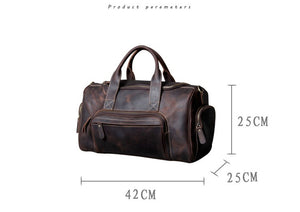 Zee Leather New Fashion Brand Designer Business Trip Travel Bag For Man Outdoor Genuine Leather Shoe Duffle Bag Male Coffee Black