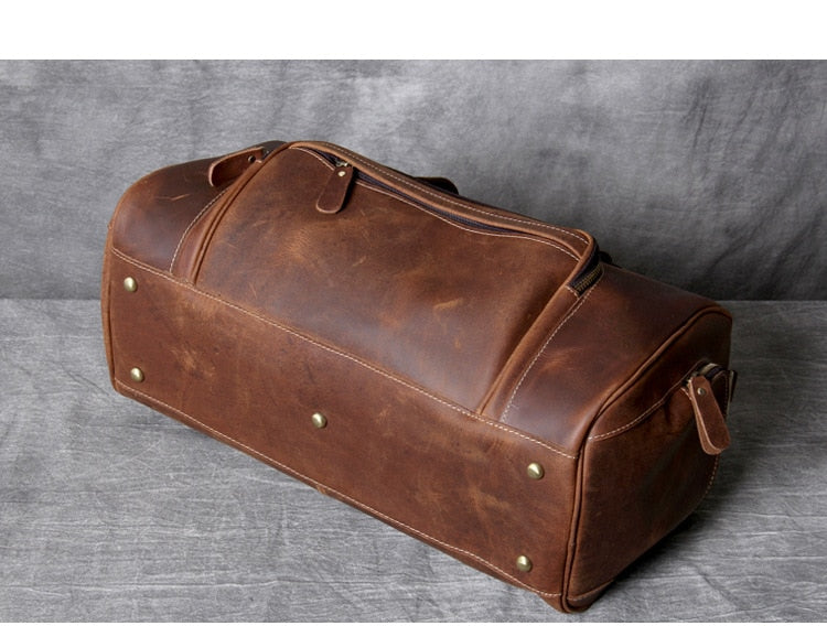Zee Leather New Fashion Brand Designer Business Trip Travel Bag For Man Outdoor Genuine Leather Shoe Duffle Bag Male Coffee Black