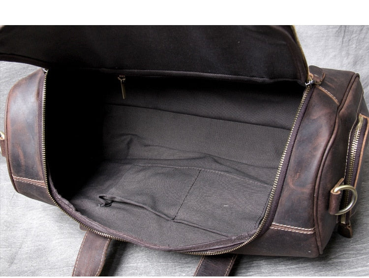 Zee Leather New Fashion Brand Designer Business Trip Travel Bag For Man Outdoor Genuine Leather Shoe Duffle Bag Male Coffee Black