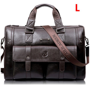 Zee Leather – Men’s Leather Black Briefcase Business Handbag Messenger Bags Male Vintage Shoulder Bag Large Laptop Travel Bags