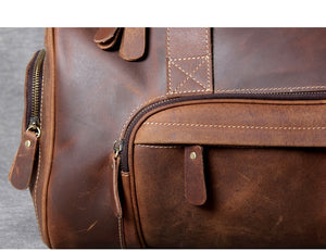 Zee Leather New Fashion Brand Designer Business Trip Travel Bag For Man Outdoor Genuine Leather Shoe Duffle Bag Male Coffee Black