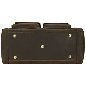 Zee Leather - Men's Crazy Horse Leather Travel Bag Cow Leather Big Travel Duffel Durable Cowhide Weekend Bag Man Genuine Leather Luggage Bag