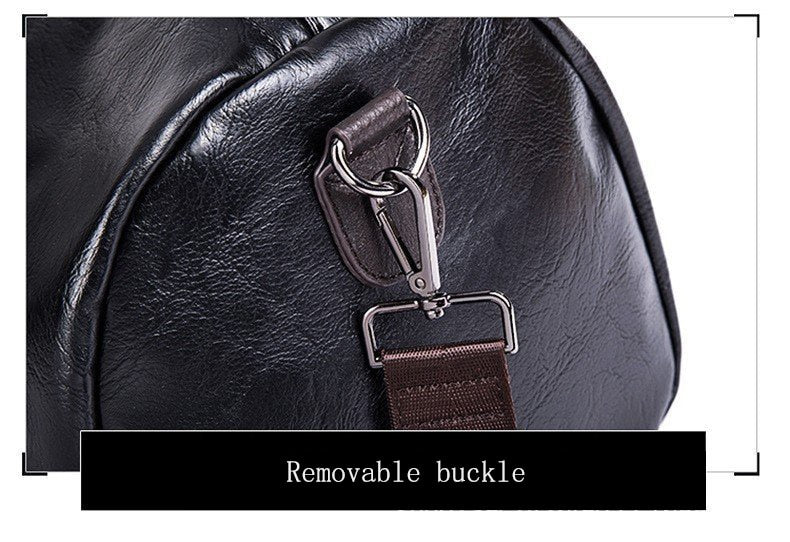 Zee Leather – Men’s Large Capacity Soft Leather Travel Bag Waterproof Training Duffle Bags Outdoor Sport Fitness Luggage Bag Suitcase