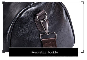 Zee Leather – Men’s Large Capacity Soft Leather Travel Bag Waterproof Training Duffle Bags Outdoor Sport Fitness Luggage Bag Suitcase