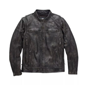 Harley Davidson Men's Dauntless Convertible Leather Jacket, Distressed