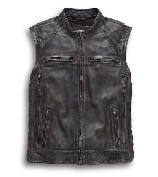 Harley Davidson Men's Dauntless Convertible Leather Jacket, Distressed