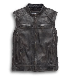 Harley Davidson Men's Dauntless Convertible Leather Jacket, Distressed