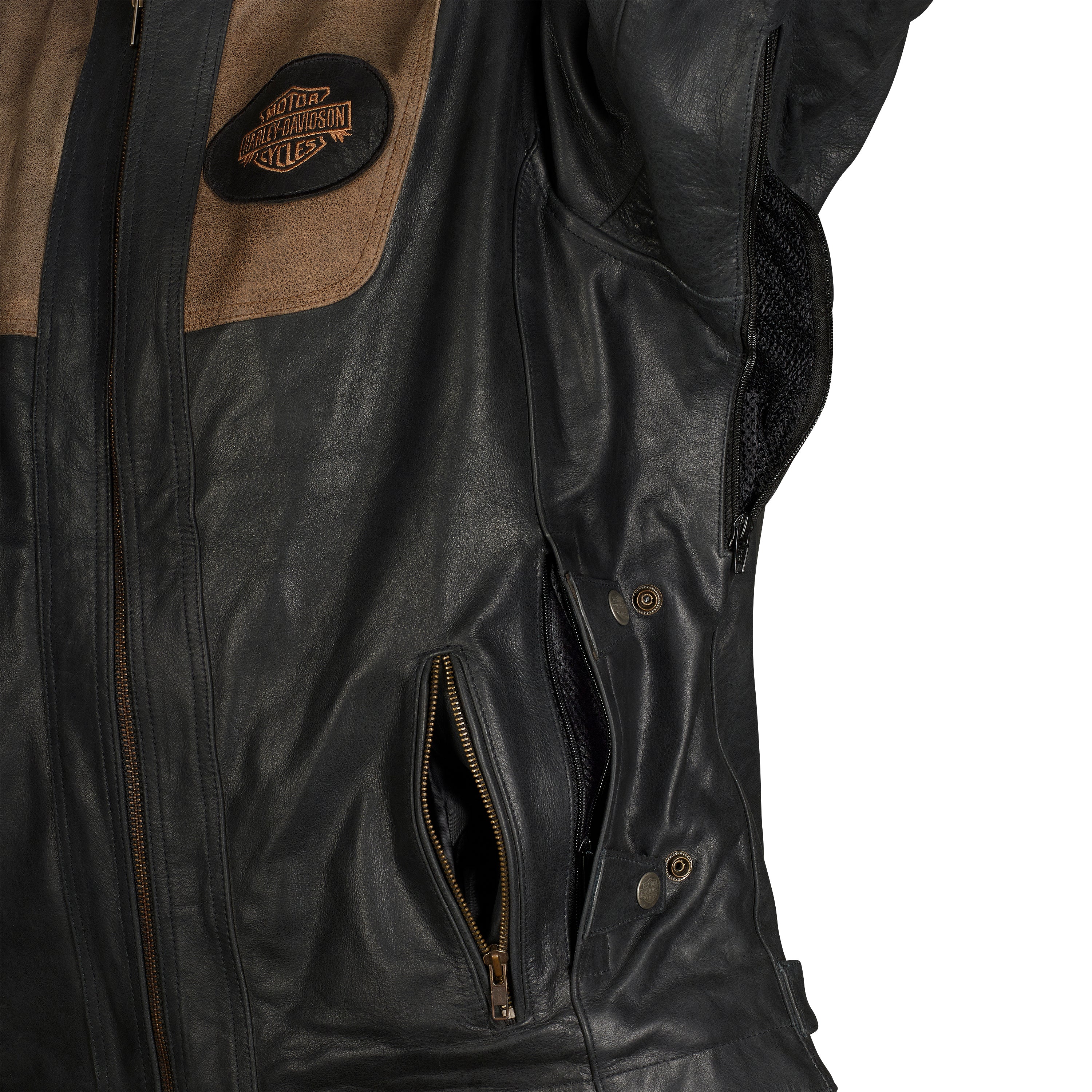 New Men's Black & Brown Motorbike Riding Jacket