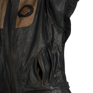 New Men's Black & Brown Motorbike Riding Jacket