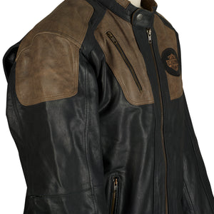 New Men's Black & Brown Motorbike Riding Jacket