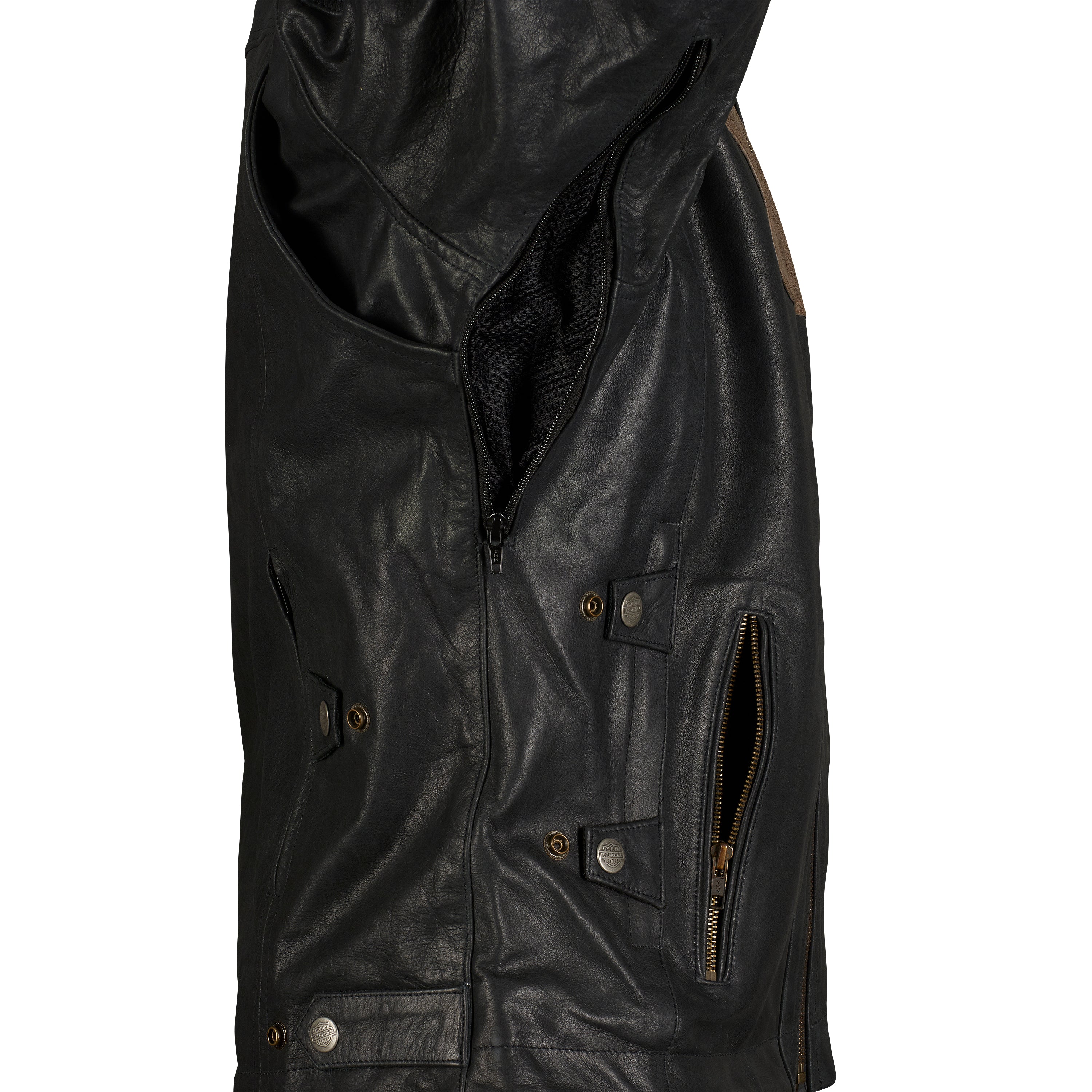 New Men's Black & Brown Motorbike Riding Jacket