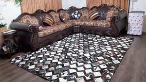 Cowhide Patchwork Rug
