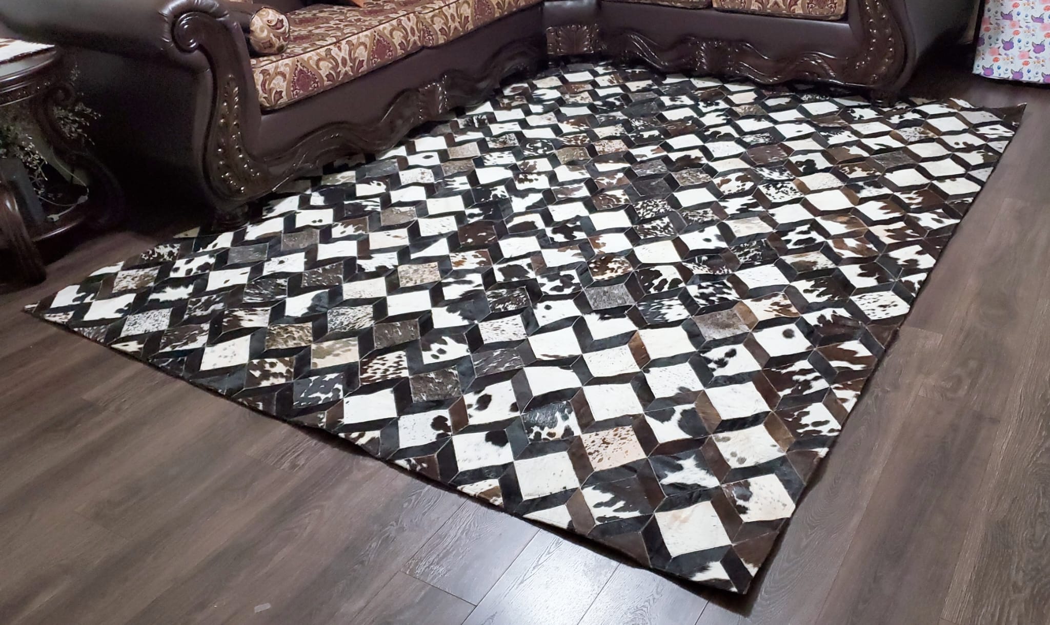 Cowhide Patchwork Rug