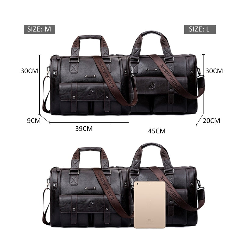 Zee Leather – Men’s Leather Black Briefcase Business Handbag Messenger Bags Male Vintage Shoulder Bag Large Laptop Travel Bags