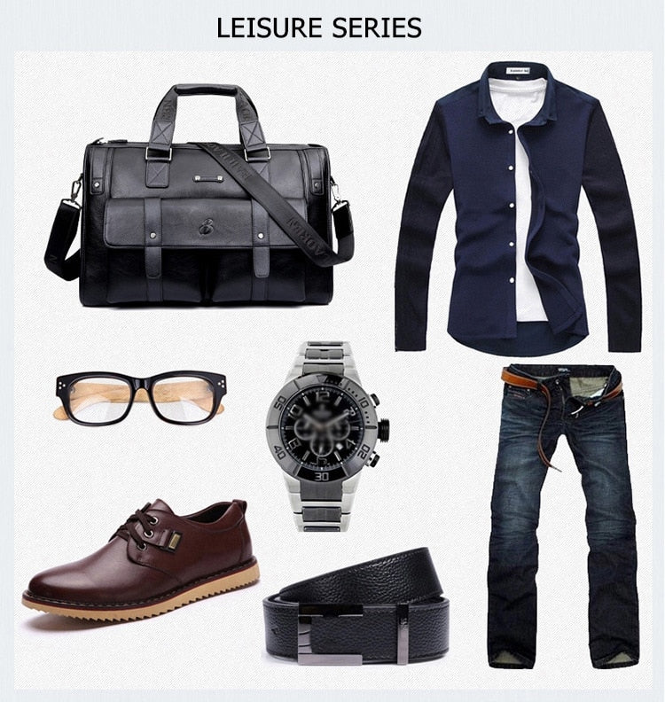 Zee Leather – Men’s Leather Black Briefcase Business Handbag Messenger Bags Male Vintage Shoulder Bag Large Laptop Travel Bags