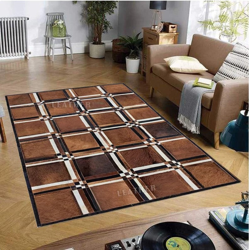 New Cowhide Patchwork Rug