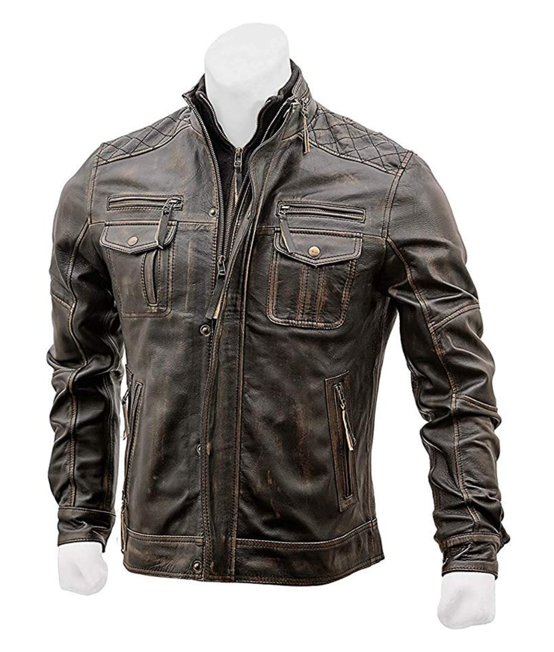 Men's Vintage Motorbike Leather Jacket