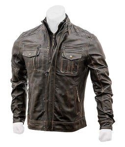 Men's Vintage Motorbike Leather Jacket
