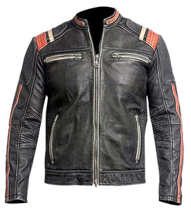 New Men's Cafe Racer Motorbike Leather Jacket