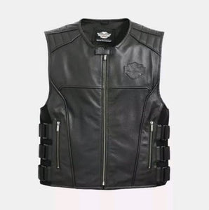 Leather Vest, Harley Davidson Leather Vest for Men